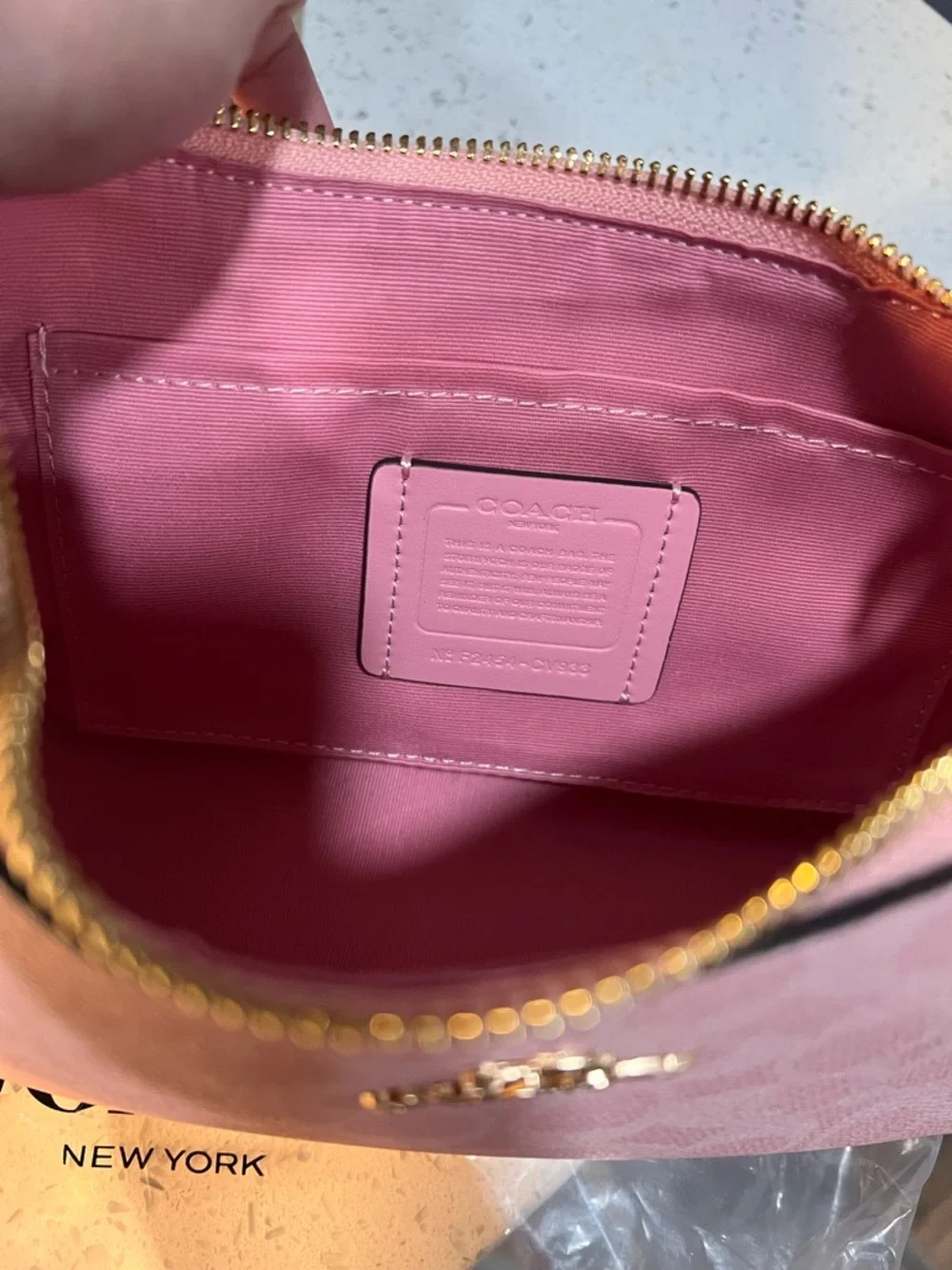 COACH Pink Teri bag, Signature Logo Convertible Crossbody - Picture 6 of 7